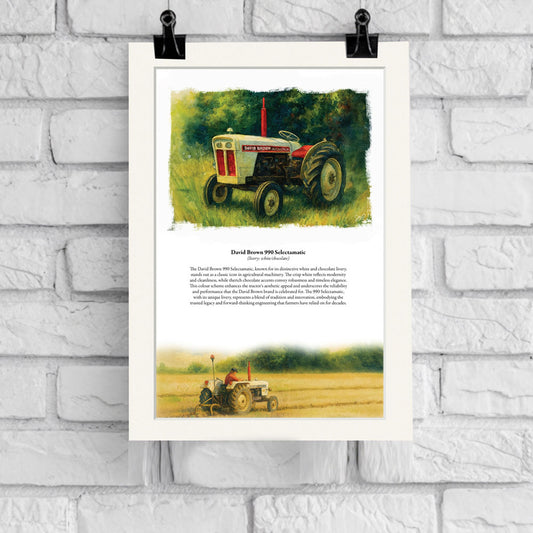 Vintage Tractor Poster — David-Brown-990-Selectamatic