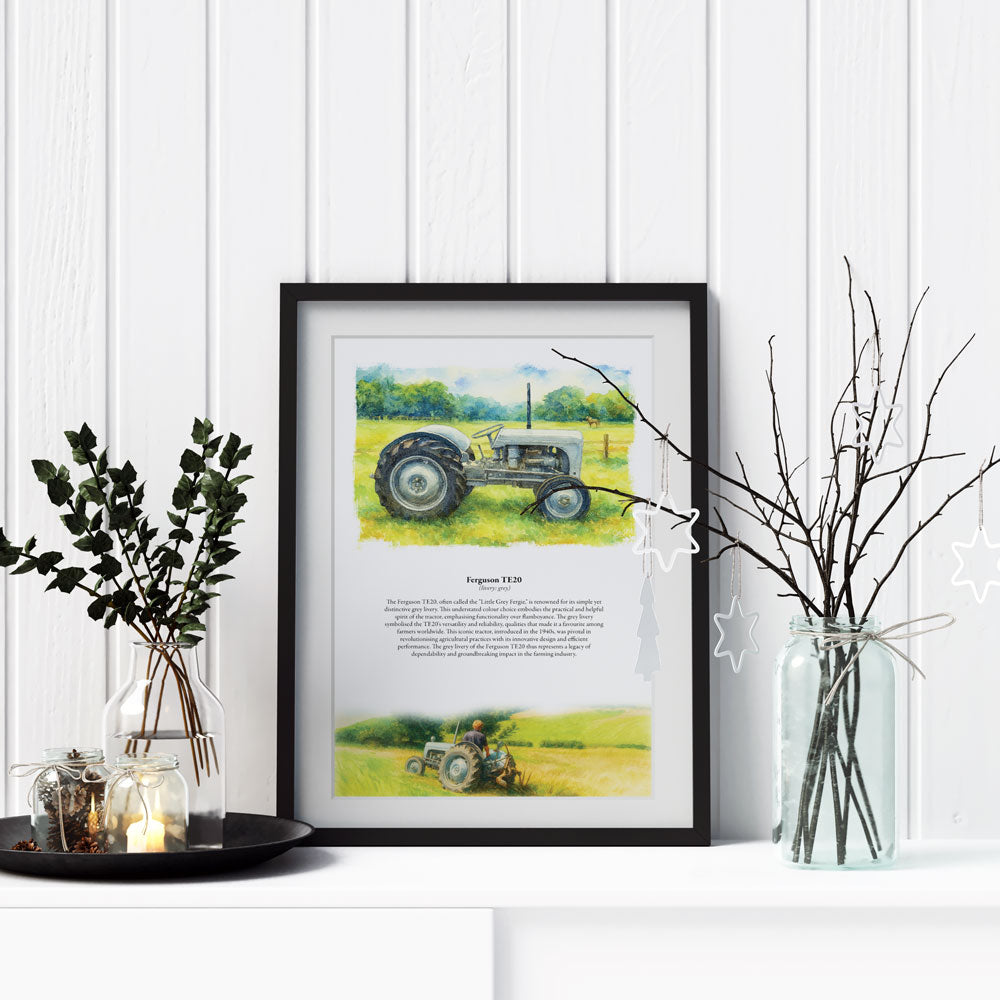 Vintage Tractor Poster — Ferguson TE20