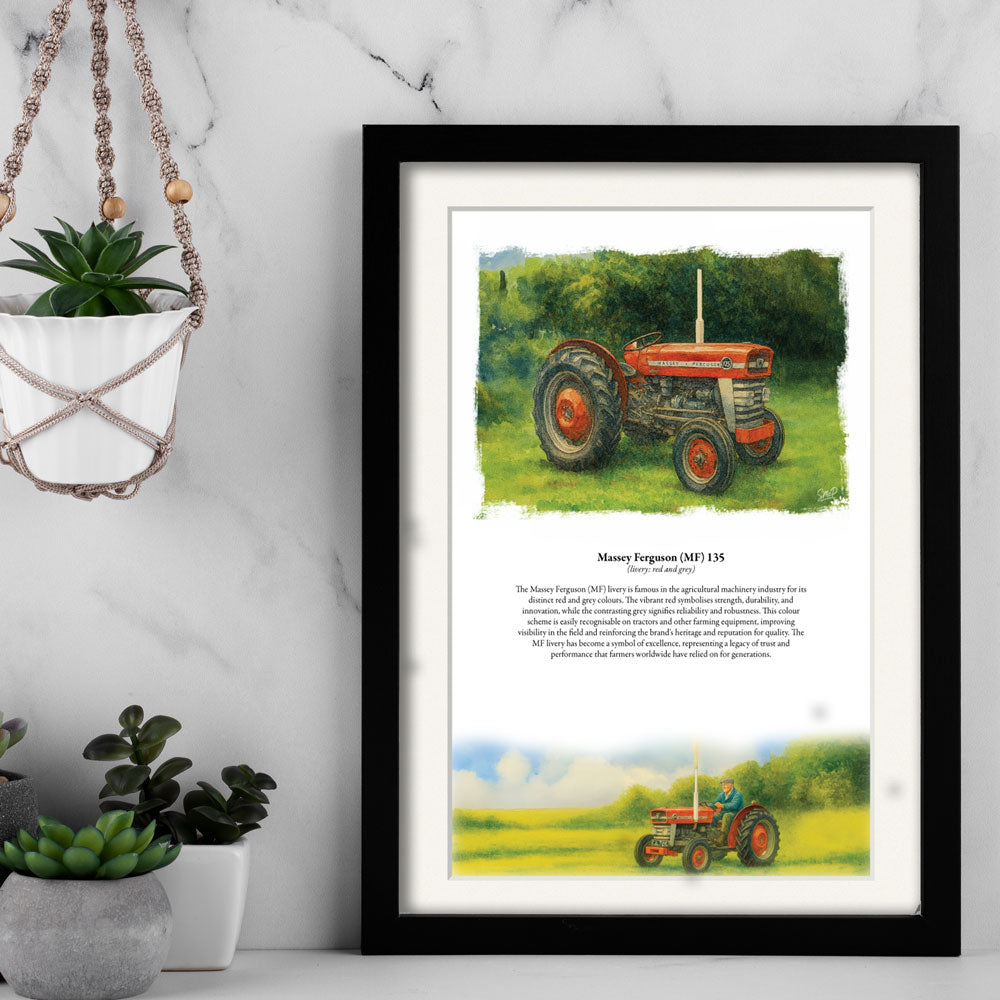 Vintage Tractor Poster — Massey Ferguson (MF) 135