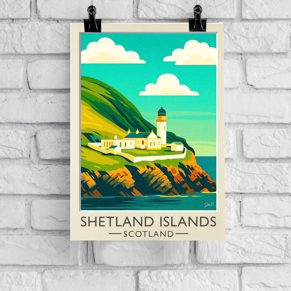 Vintage Travel Poster — Shetland, Scotland