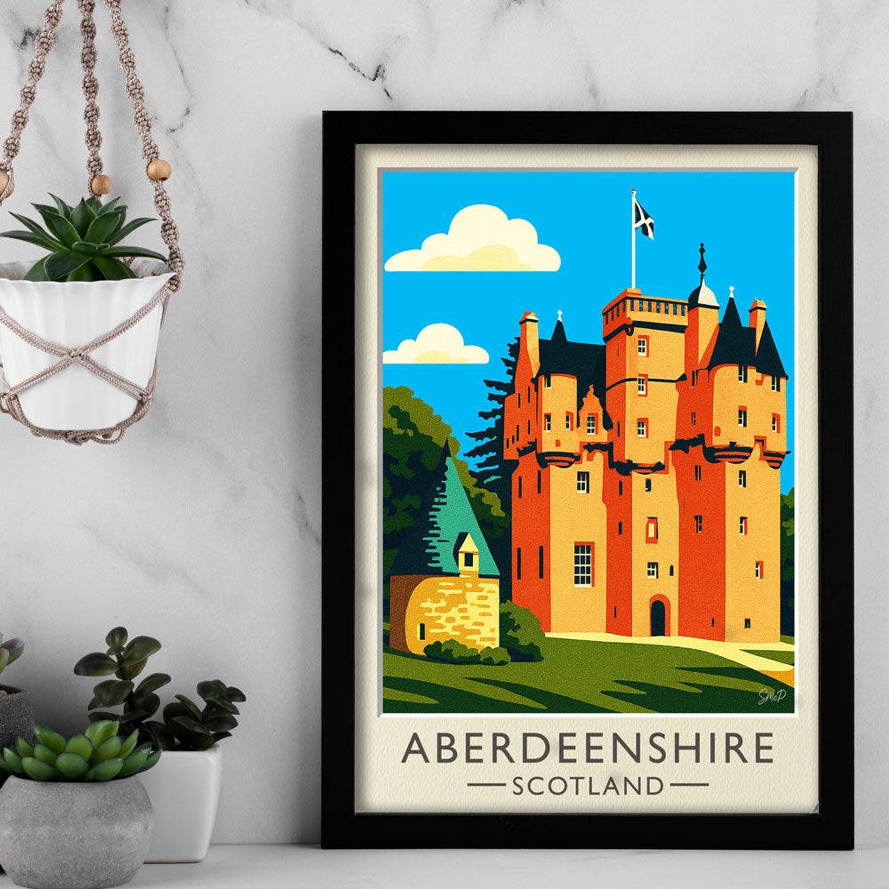 Vintage Travel Poster — Aberdeenshire, Scotland