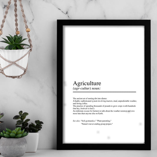 Agriculture – Humorous Definition Poster