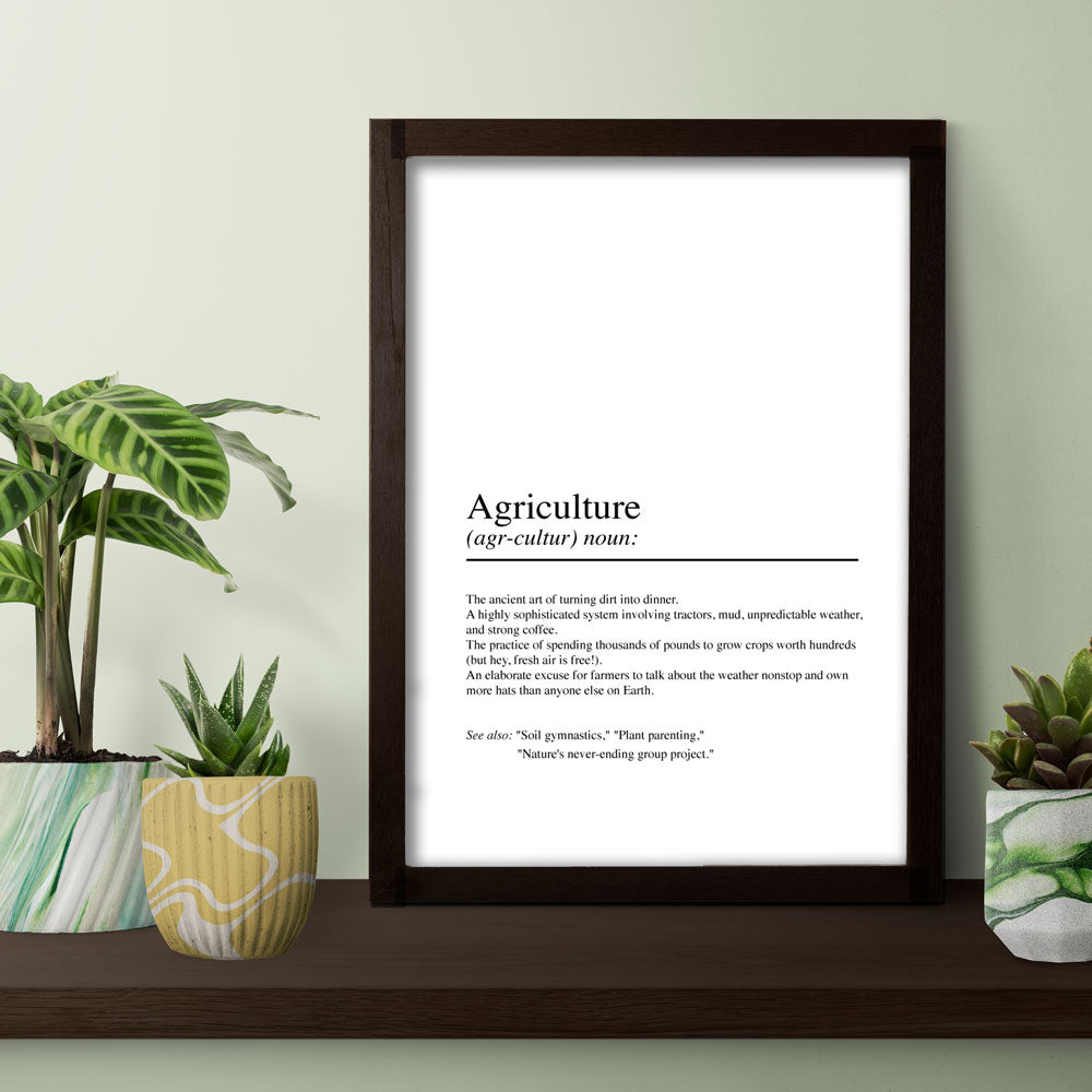 Agriculture – Humorous Definition Poster