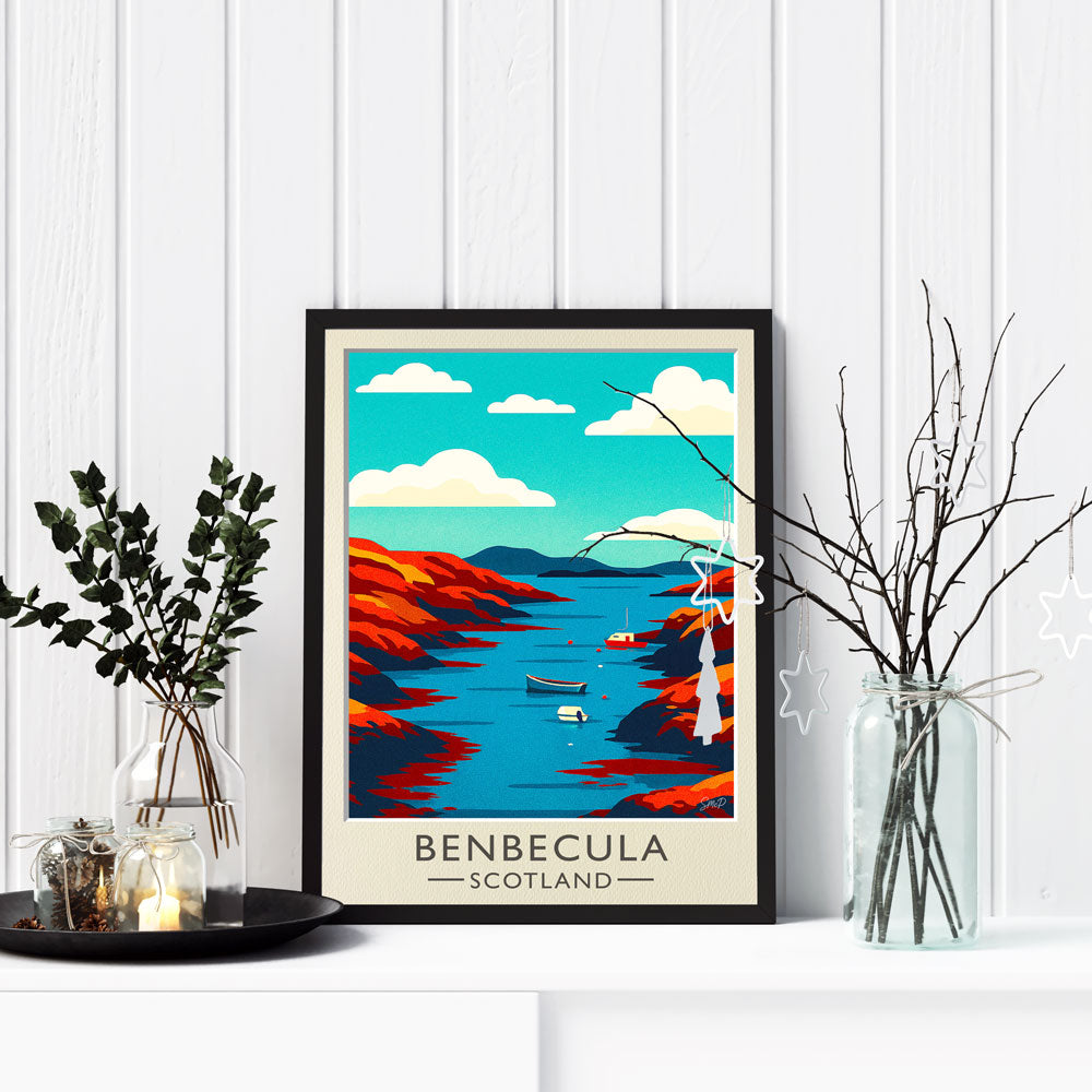 Vintage Travel Poster — Benbecula, Scotland