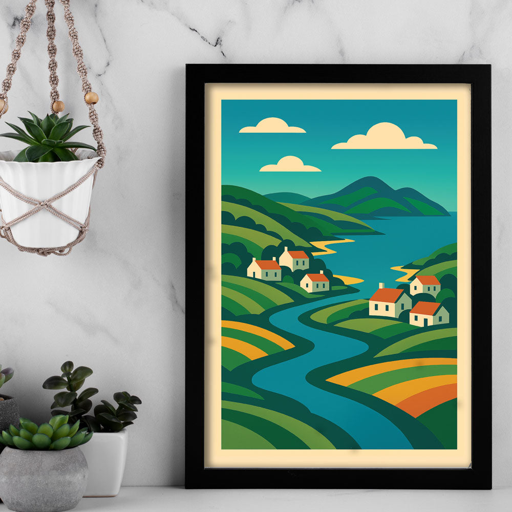 Coastal Farming – Scottish Landscape Poster