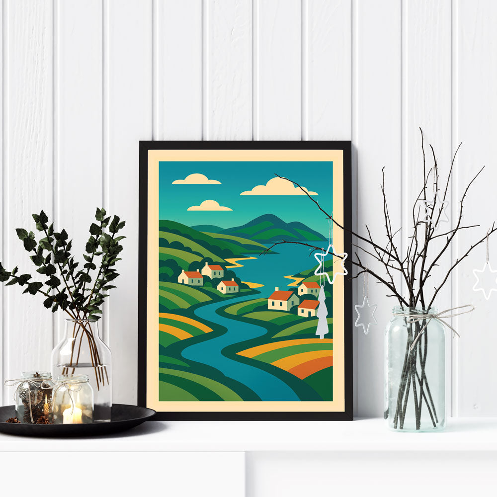 Coastal Farming – Scottish Landscape Poster