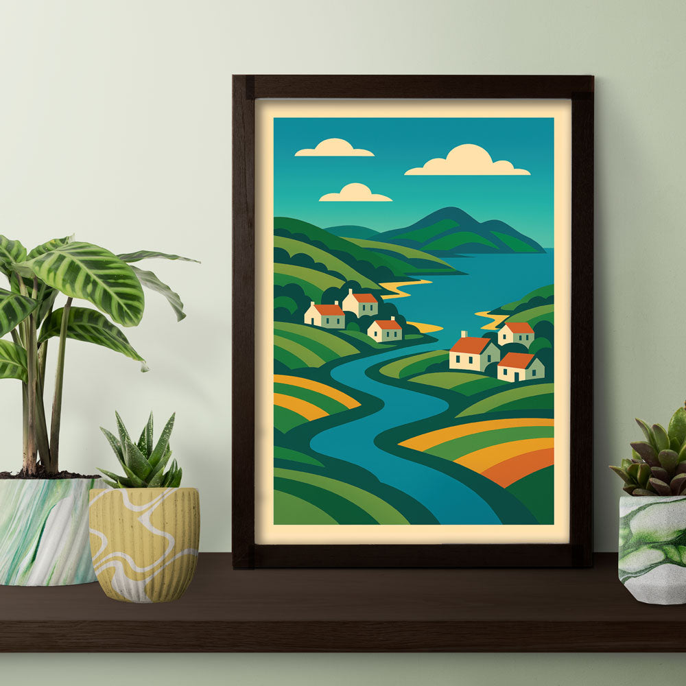 Coastal Farming – Scottish Landscape Poster