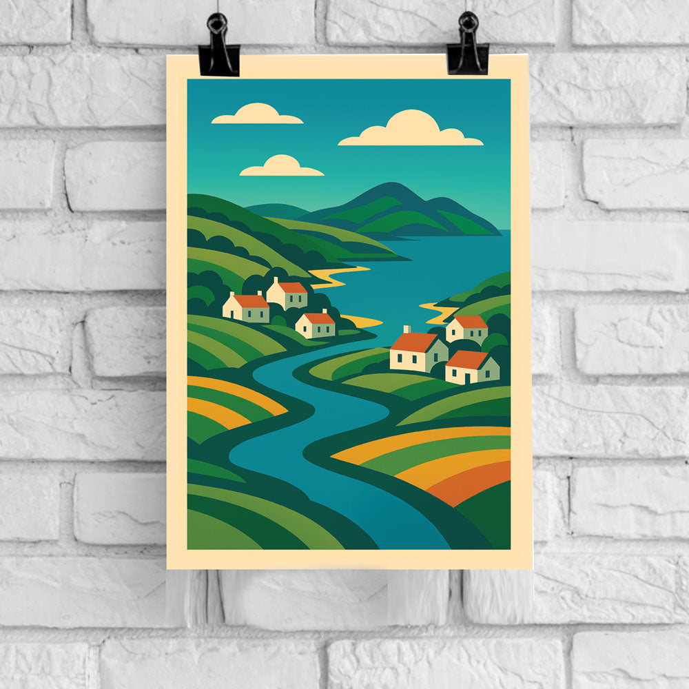 Coastal Farming – Scottish Landscape Poster