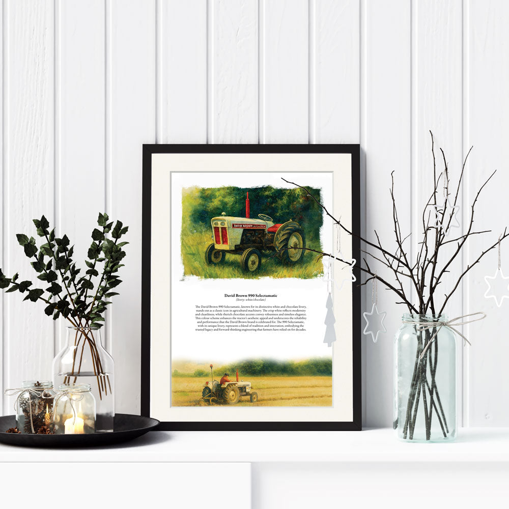Vintage Tractor Poster — David-Brown-990-Selectamatic