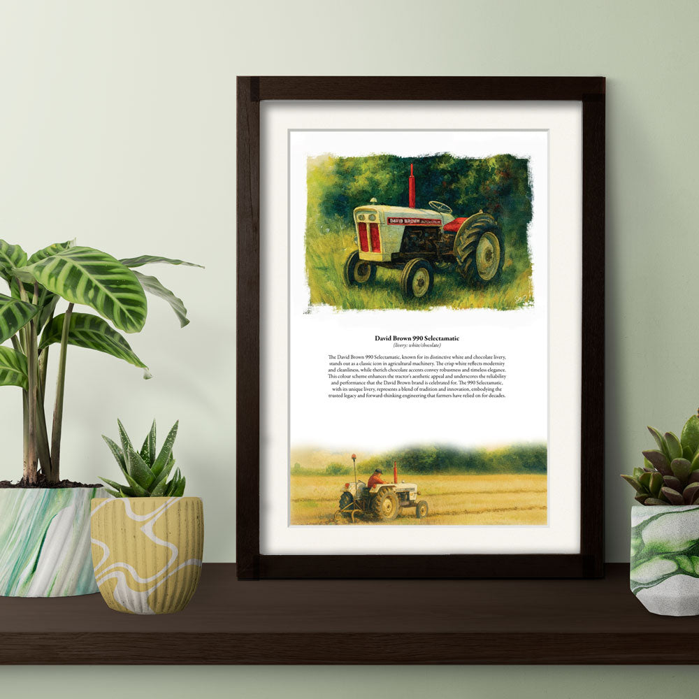 Vintage Tractor Poster — David-Brown-990-Selectamatic