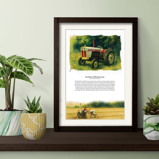 Vintage Tractor Poster — David-Brown-990-Selectamatic