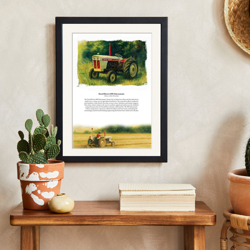 Vintage Tractor Poster — David-Brown-990-Selectamatic