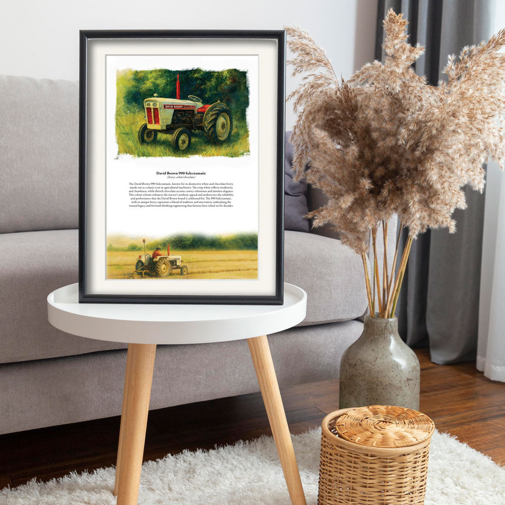 Vintage Tractor Poster — David-Brown-990-Selectamatic