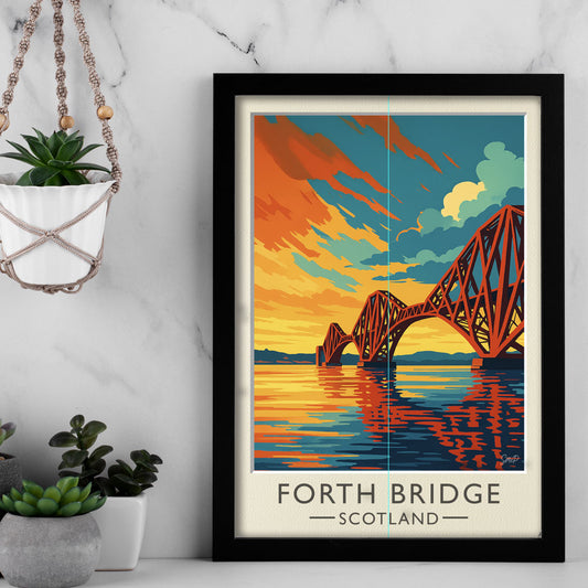 Vintage Travel Poster — Forth Bridge, Scotland
