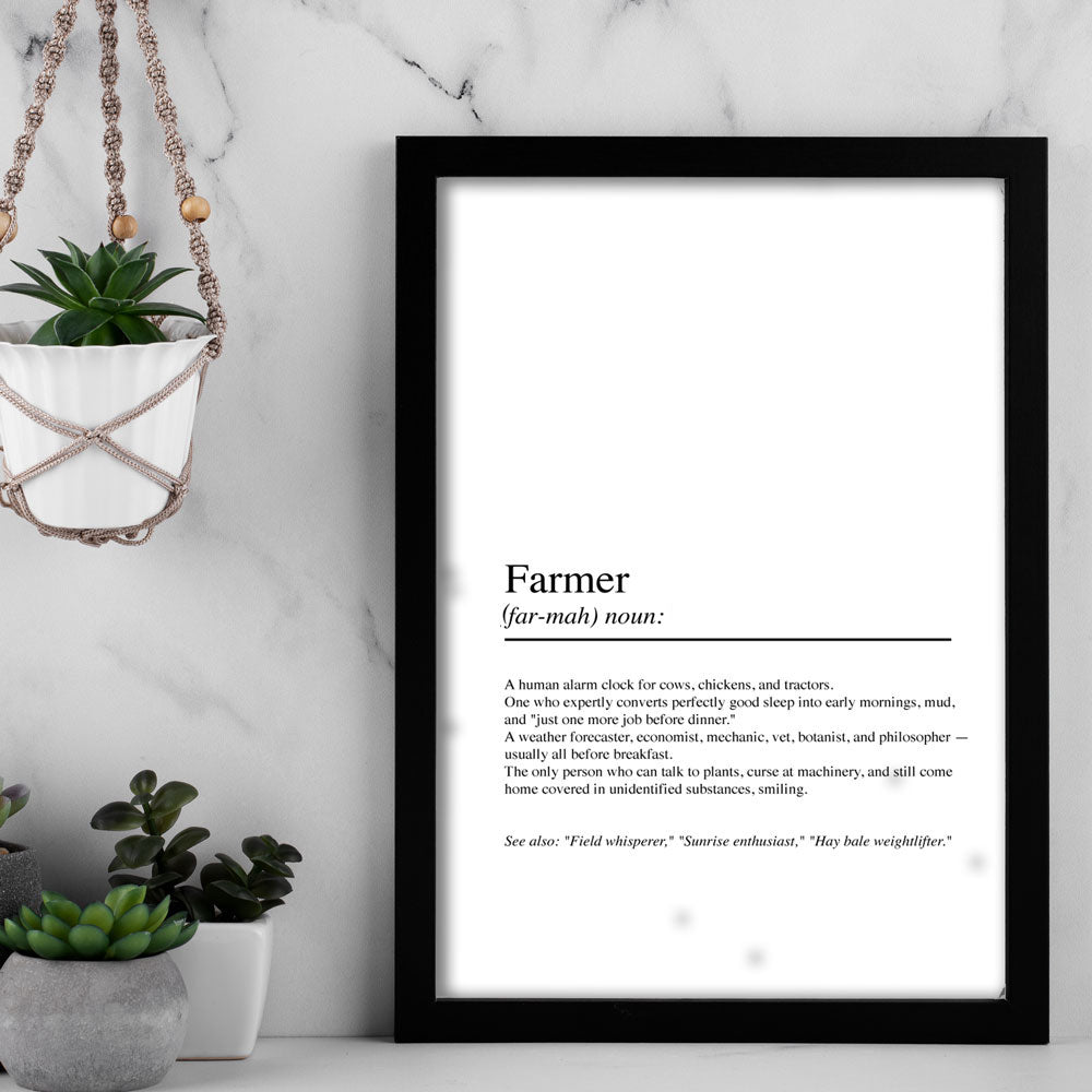 Farmer – Humorous Definition Poster