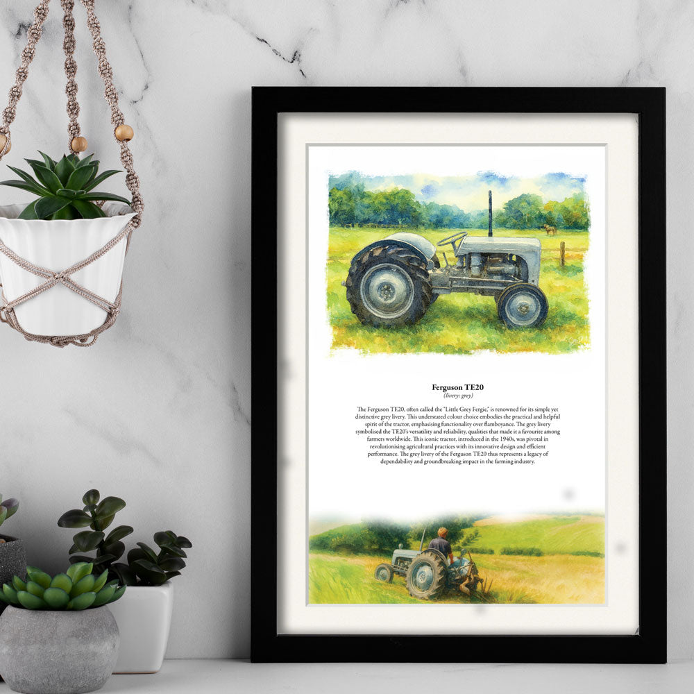 Vintage Tractor Poster — Ferguson TE20