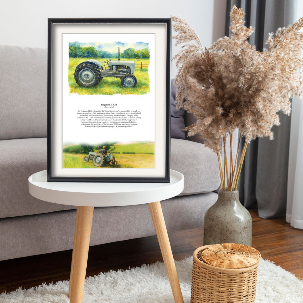 Vintage Tractor Poster — Ferguson TE20