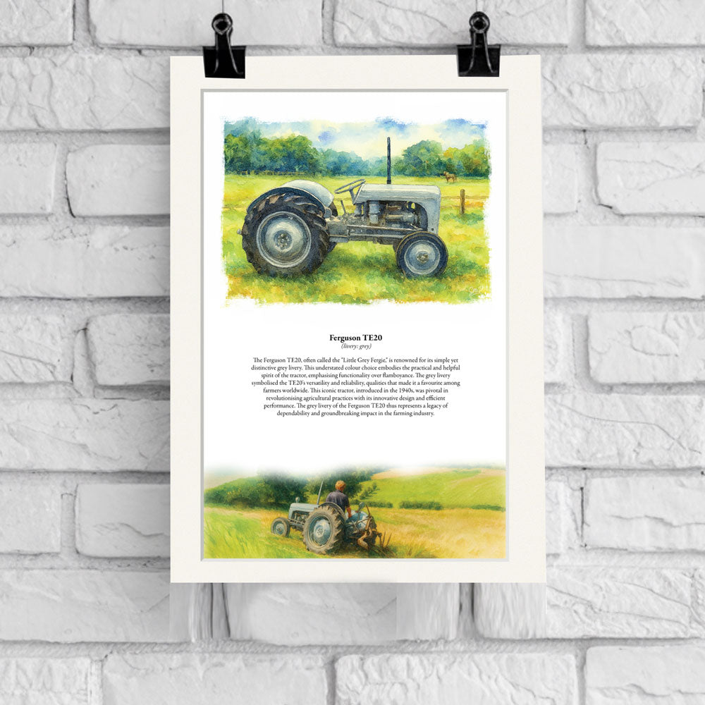 Vintage Tractor Poster — Ferguson TE20