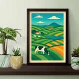Scottish Friesian Cow Landscape – Farm Poster