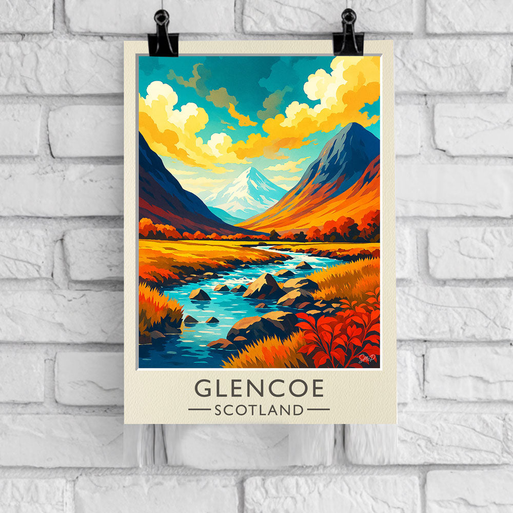 Vintage Travel Poster — Glencoe, Scotland