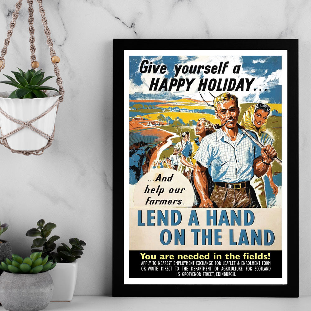 Give Yourself a Happy Holiday – Vintage Farming Poster