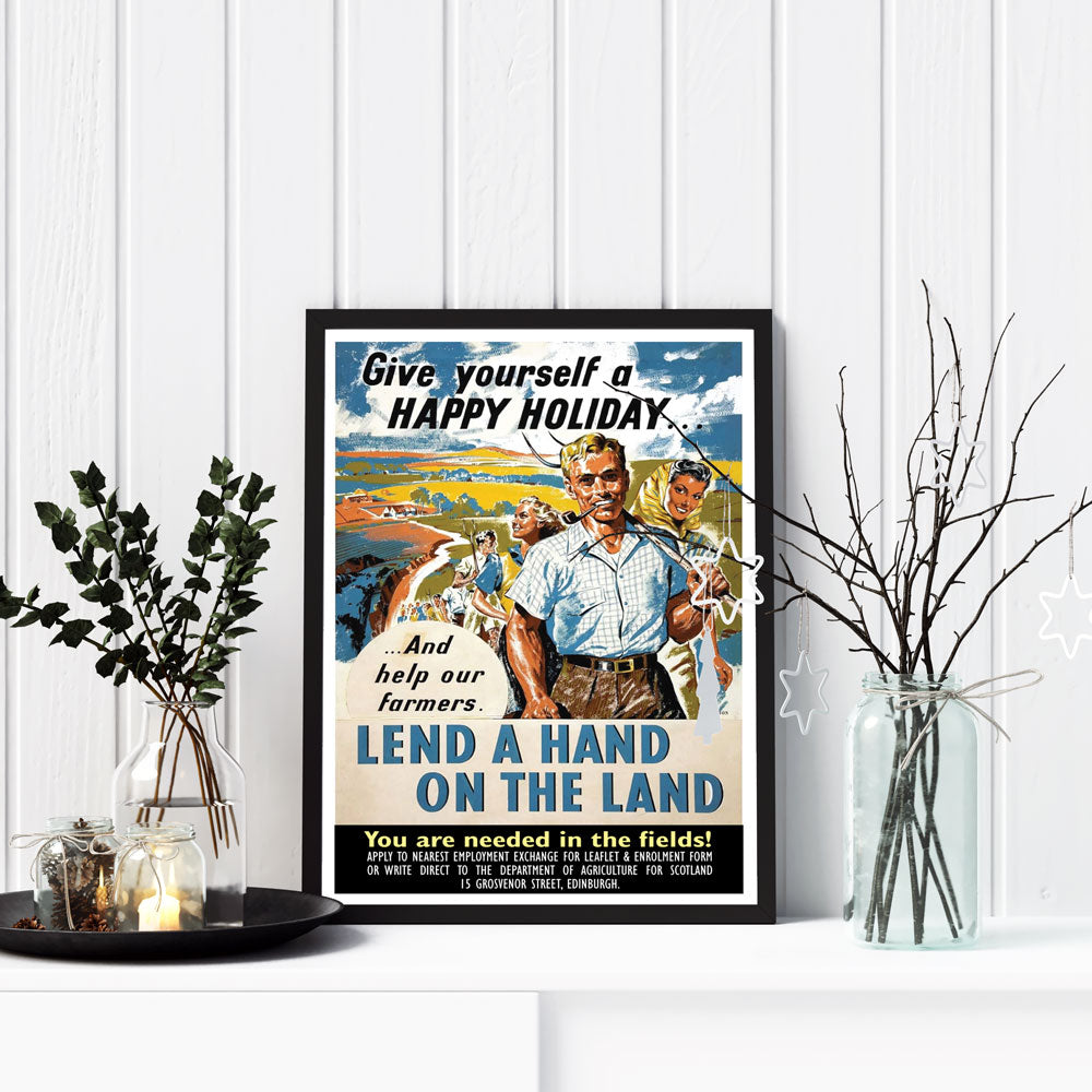 Give Yourself a Happy Holiday – Vintage Farming Poster