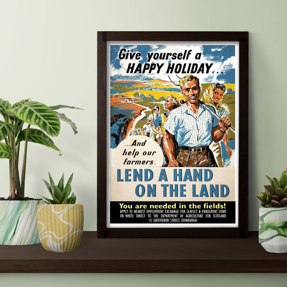 Give Yourself a Happy Holiday – Vintage Farming Poster