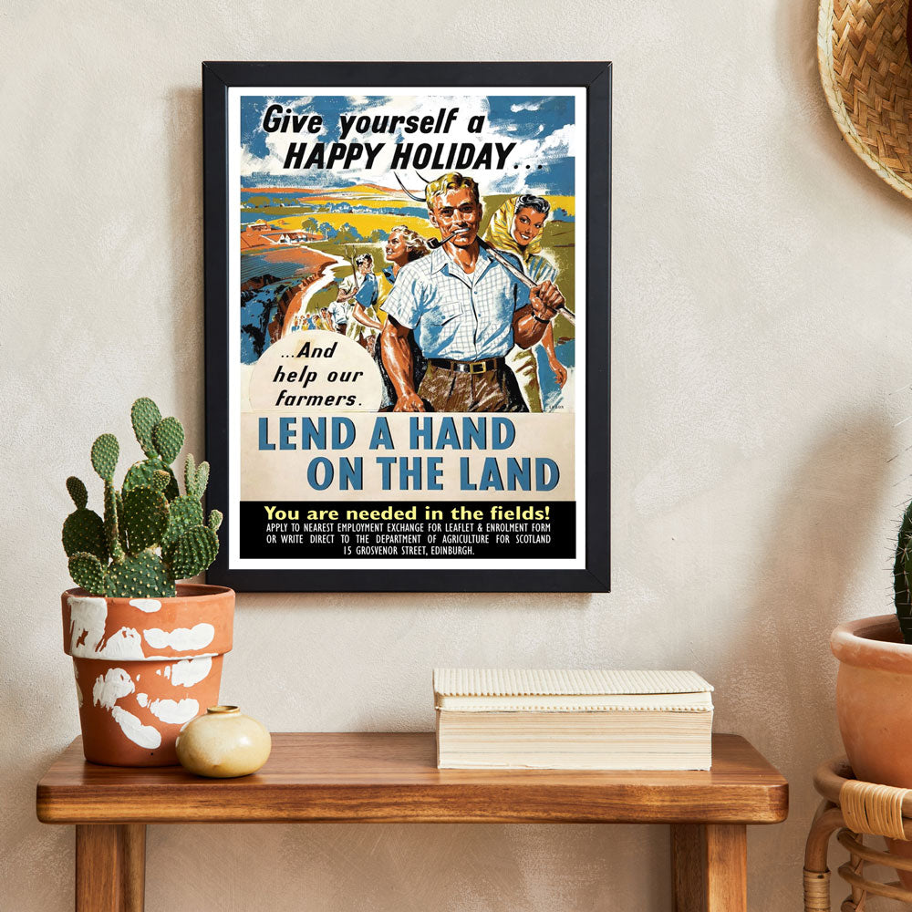 Give Yourself a Happy Holiday – Vintage Farming Poster