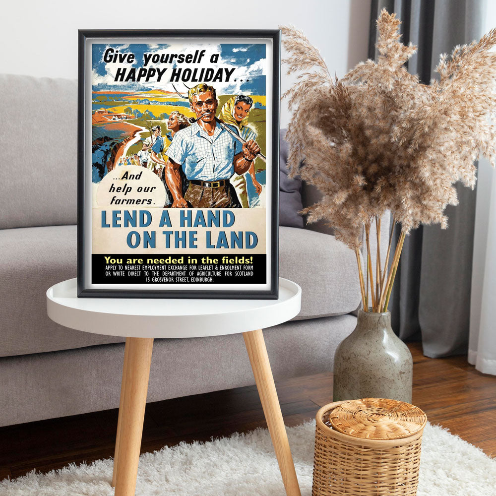 Give Yourself a Happy Holiday – Vintage Farming Poster