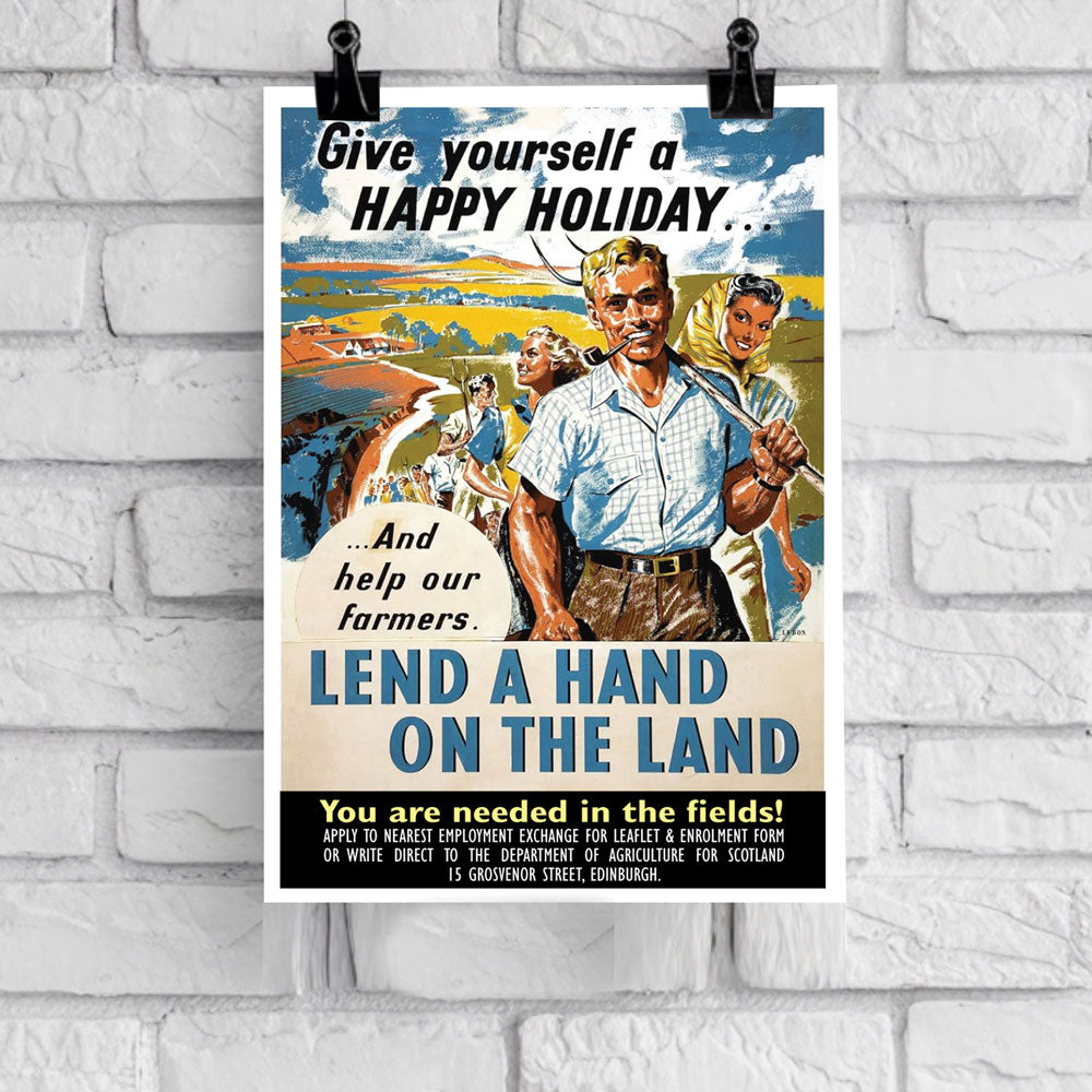 Give Yourself a Happy Holiday – Vintage Farming Poster
