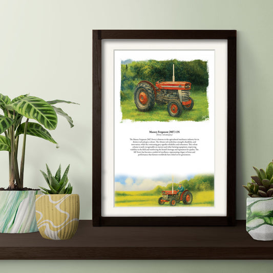 Vintage Tractor Poster — Massey Ferguson (MF) 135