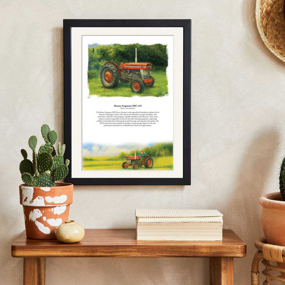 Vintage Tractor Poster — Massey Ferguson (MF) 135