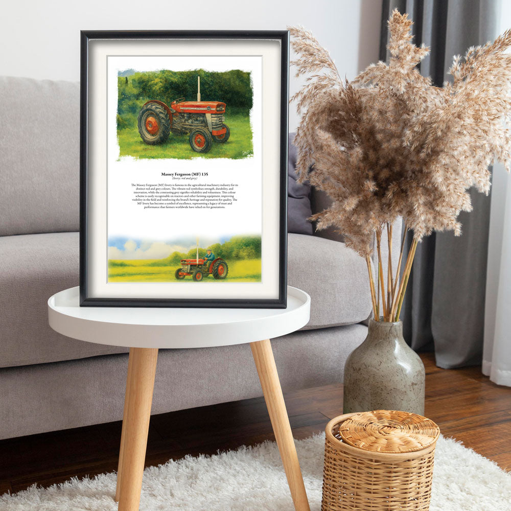 Vintage Tractor Poster — Massey Ferguson (MF) 135