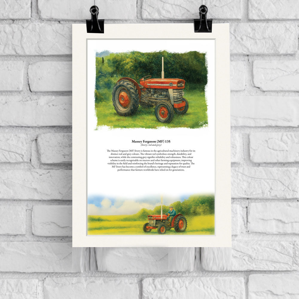 Vintage Tractor Poster — Massey Ferguson (MF) 135