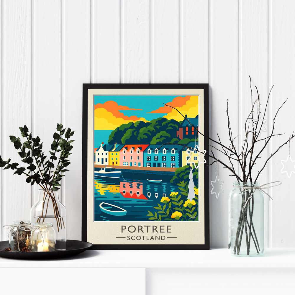 Vintage Travel Poster — Portree, Scotland