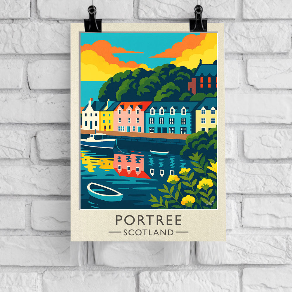 Vintage Travel Poster — Portree, Scotland