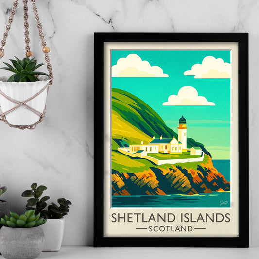 Vintage Travel Poster — Shetland, Scotland