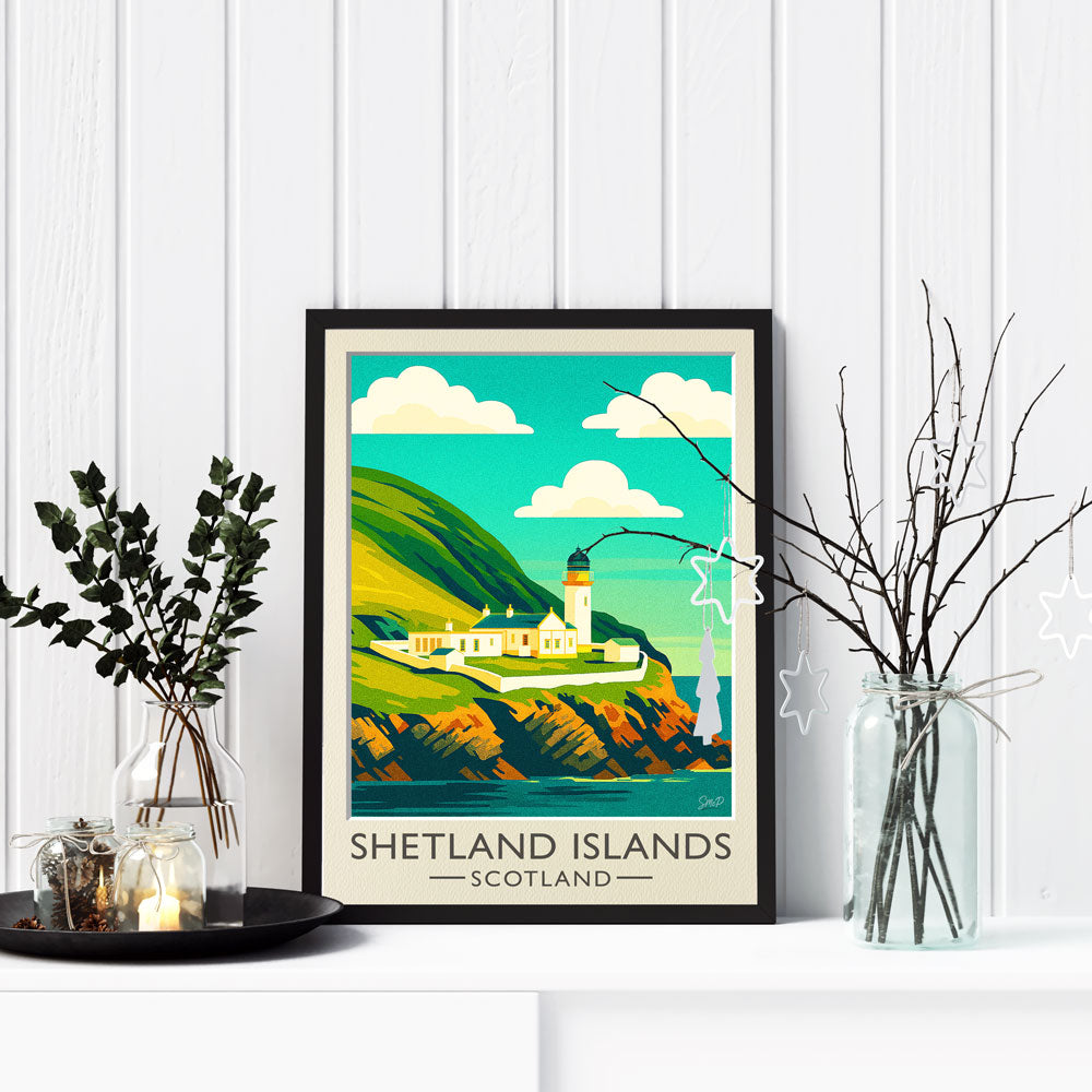 Vintage Travel Poster — Shetland, Scotland