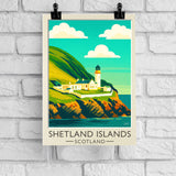 Vintage Travel Poster — Shetland, Scotland