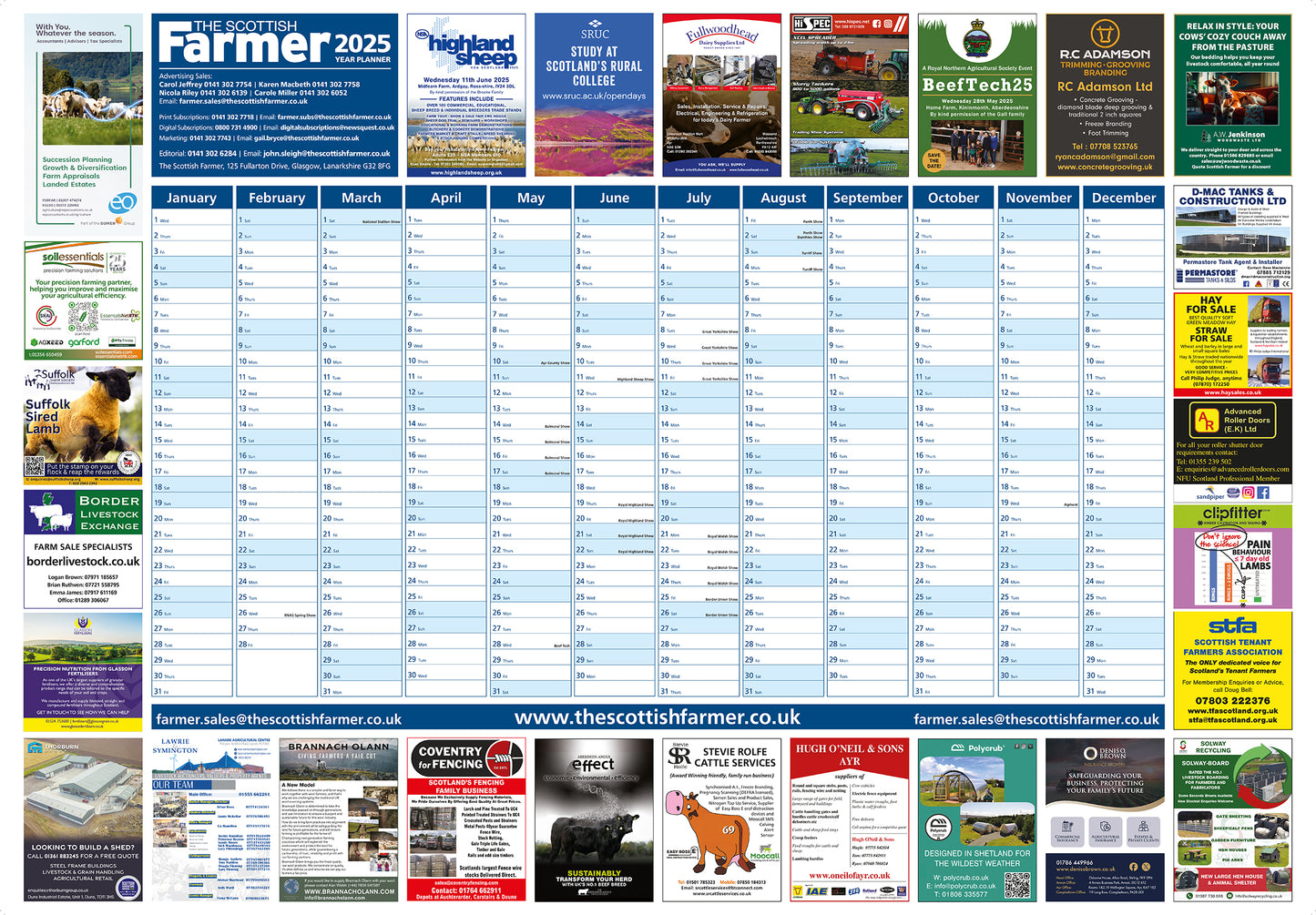 2025 Wallplanner The Scottish Farmer